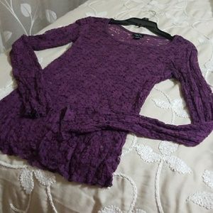 Long sleeve lace top